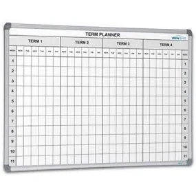 Visionchart Magnetic Whiteboard School Planner 4 Term 2400 X 1200Mm