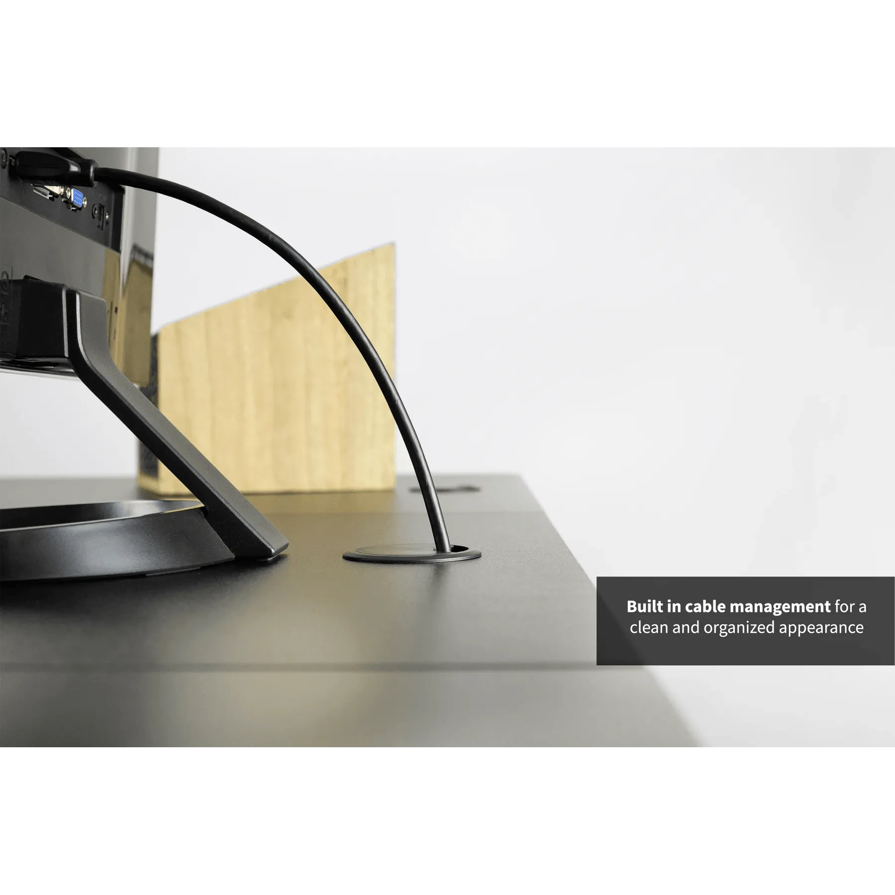 VIVO Manual Cranked 63"W Height-Adjustable Standing Desk Kit w/ 3-Section Desktop, DESK-KIT-1M1B/KIT-1M1W