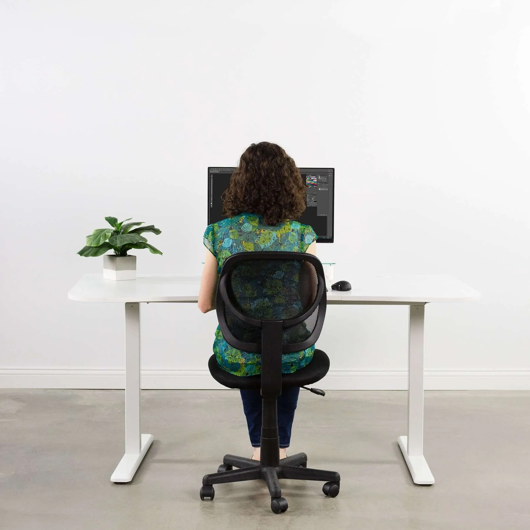 VIVO Manual Cranked 63"W Height-Adjustable Standing Desk Kit w/ 3-Section Desktop, DESK-KIT-1M1B/KIT-1M1W