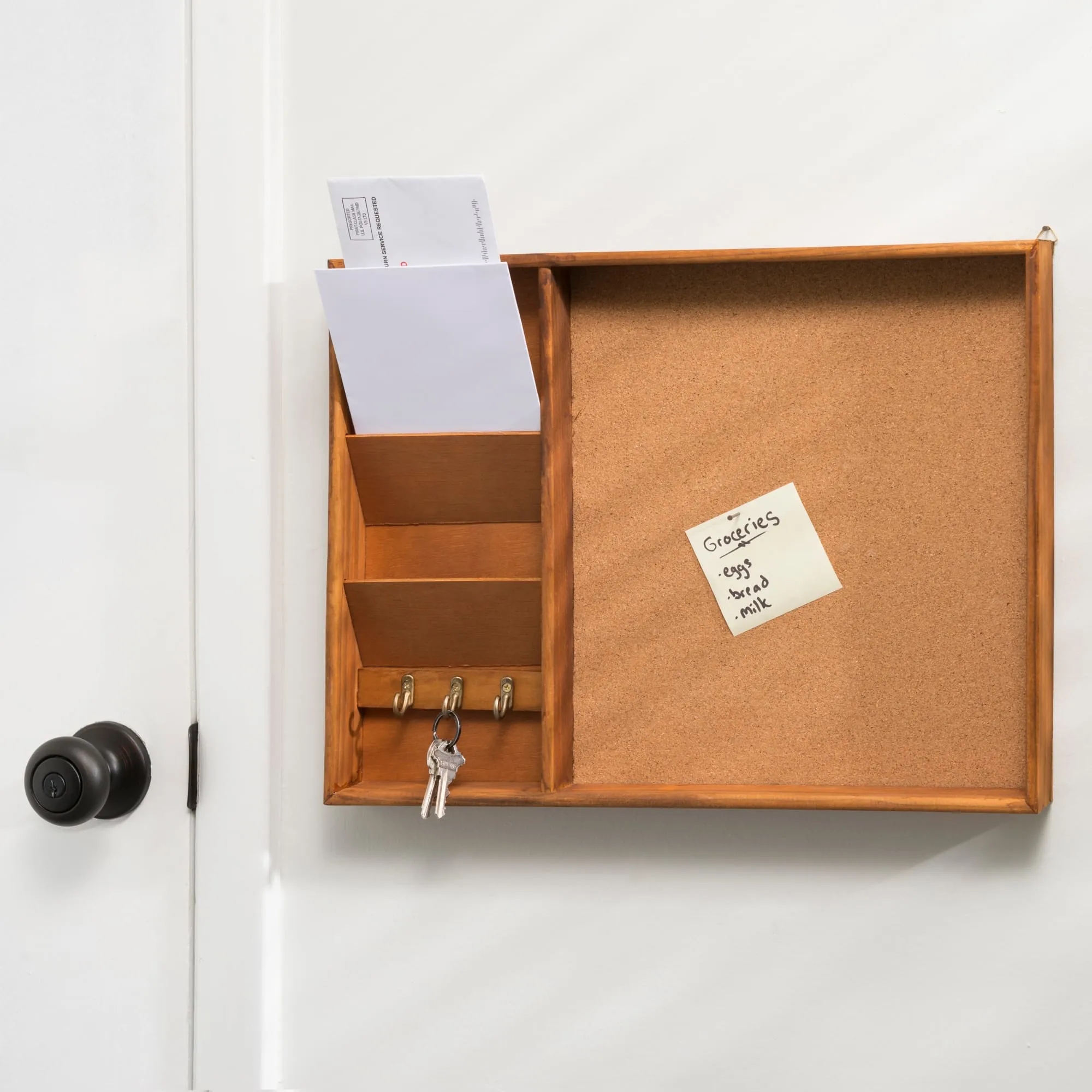 Wall Mounted Wood Bulletin Board, Pine