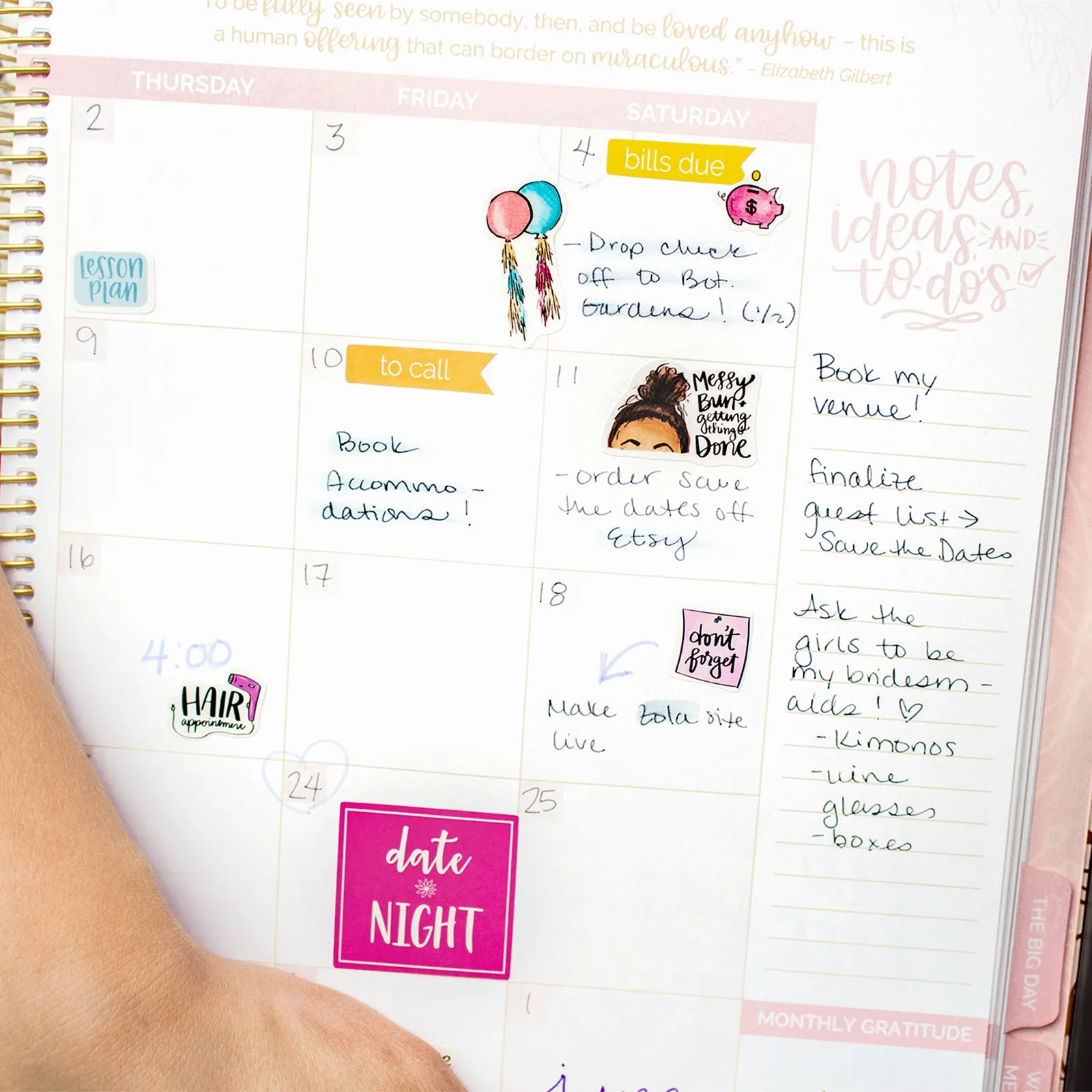 Wedding Planner & Calendar, Gold Floral