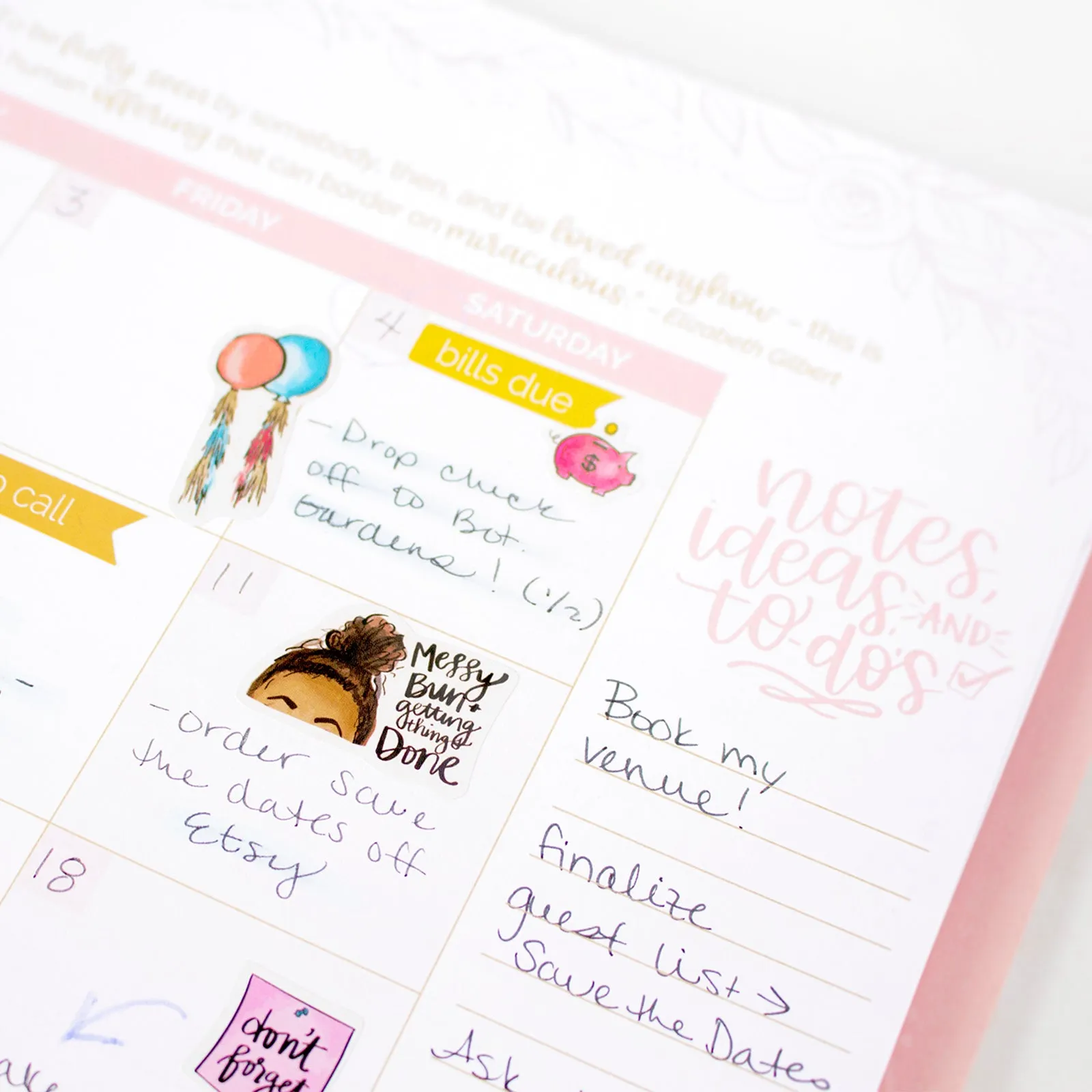 Wedding Planner & Calendar, Gold Floral
