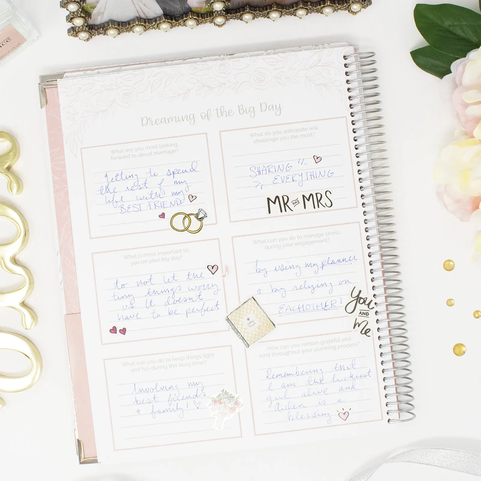 Wedding Planner & Calendar, Silver Floral