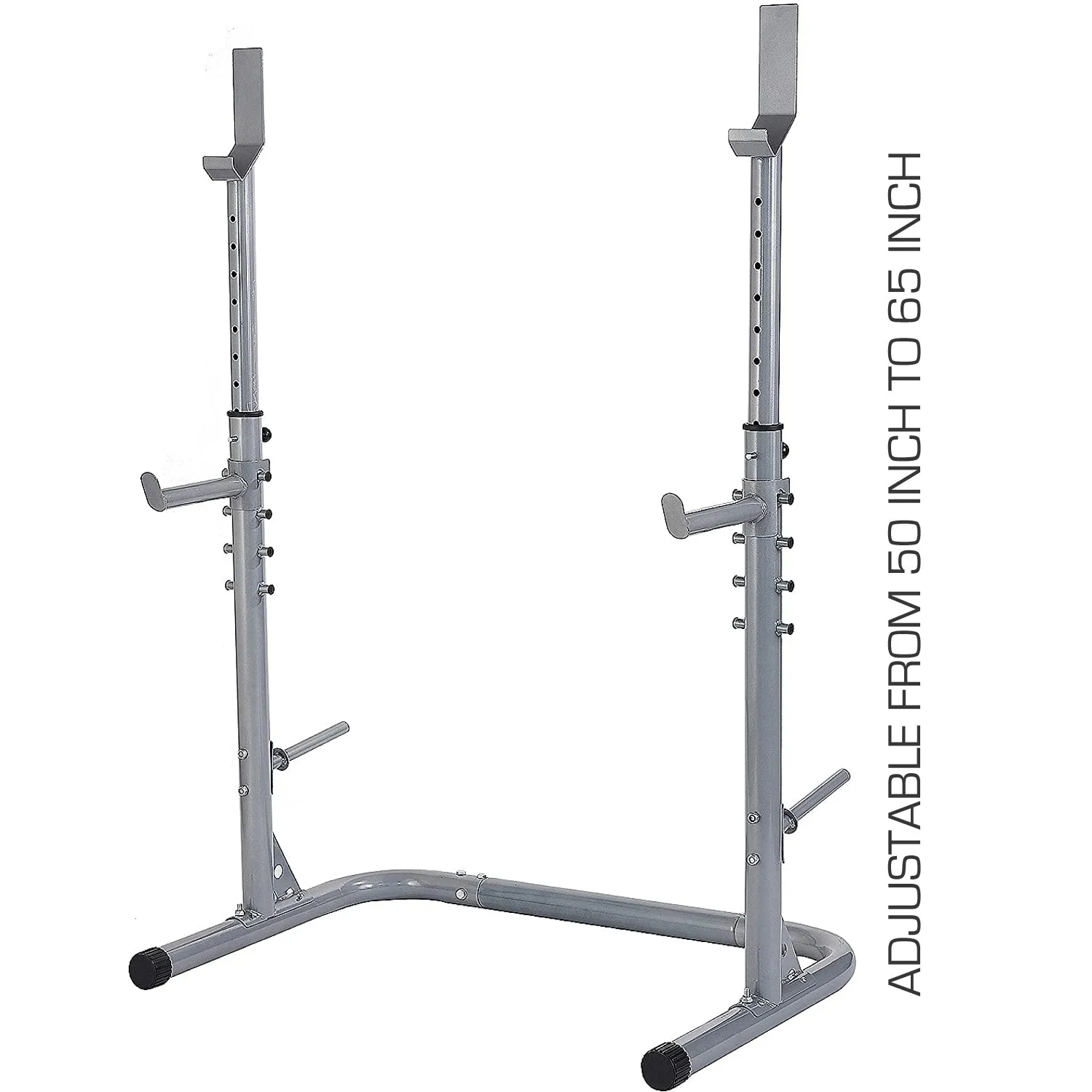 Weight Bench With Free Standing Power Rack - Grey Black/Red