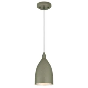 Westinghouse 6105500 One Light Mini Pendant Hammered Matte Grey Finish