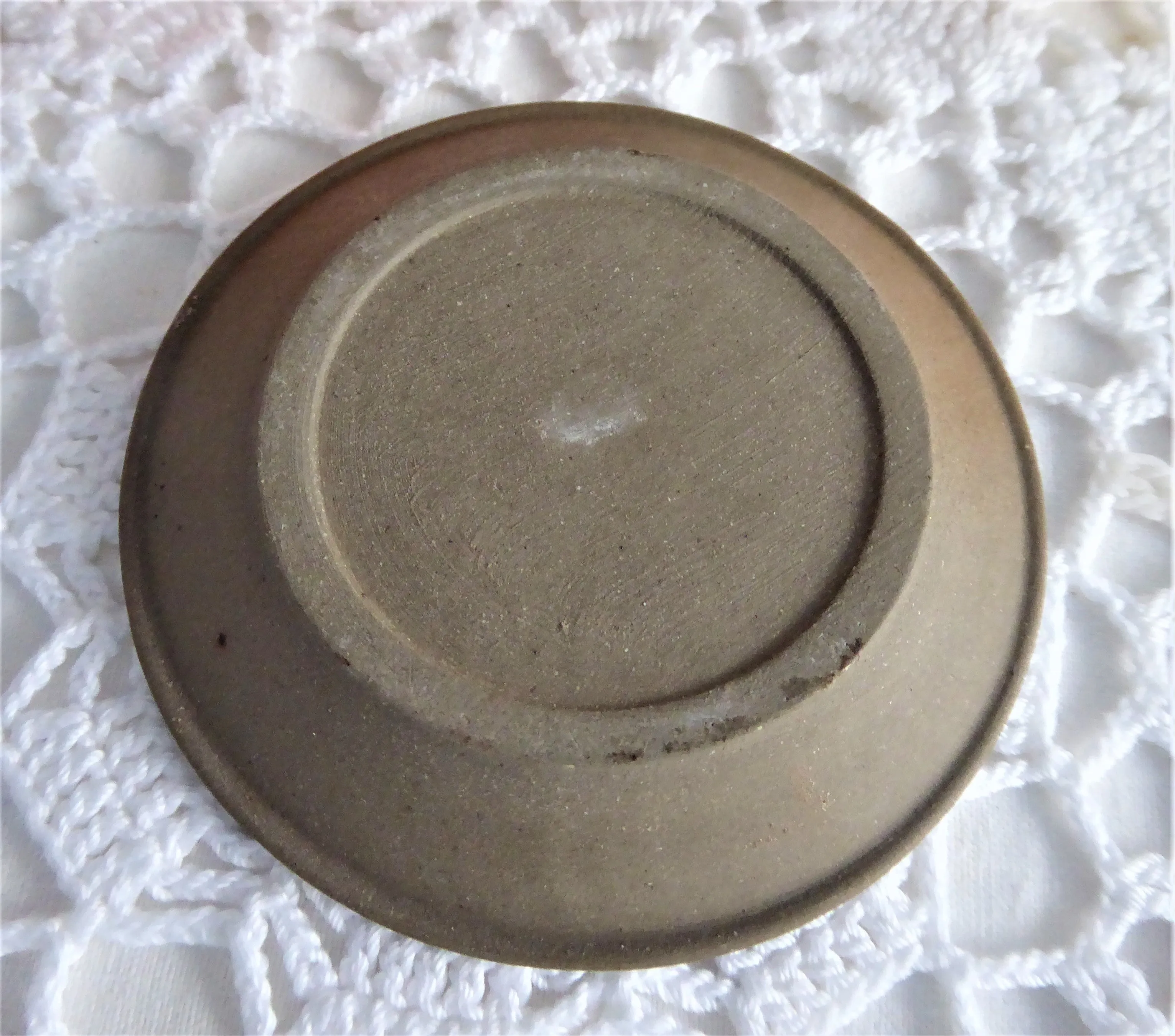 Winged Heart Blue Sponge Butter Pat Stoneware Teabag Caddy Stoneware