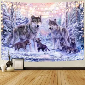 Wolf Tapiz Animal Home Tapestrys Anime Tenture Mandala Love Tapestries Family Rug Wall