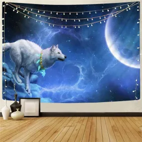 Wolf Tapiz Animal Rug Wall Anime Tapestries Galaxy Wall Tapestry Moon Home Tapestrys