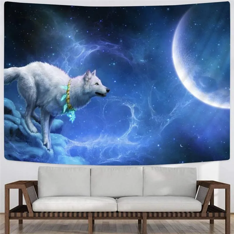 Wolf Tapiz Animal Rug Wall Anime Tapestries Galaxy Wall Tapestry Moon Home Tapestrys