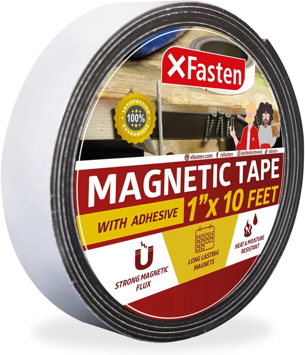XFasten Flexible Magnetic Tape | 1 Inch x 10 Foot
