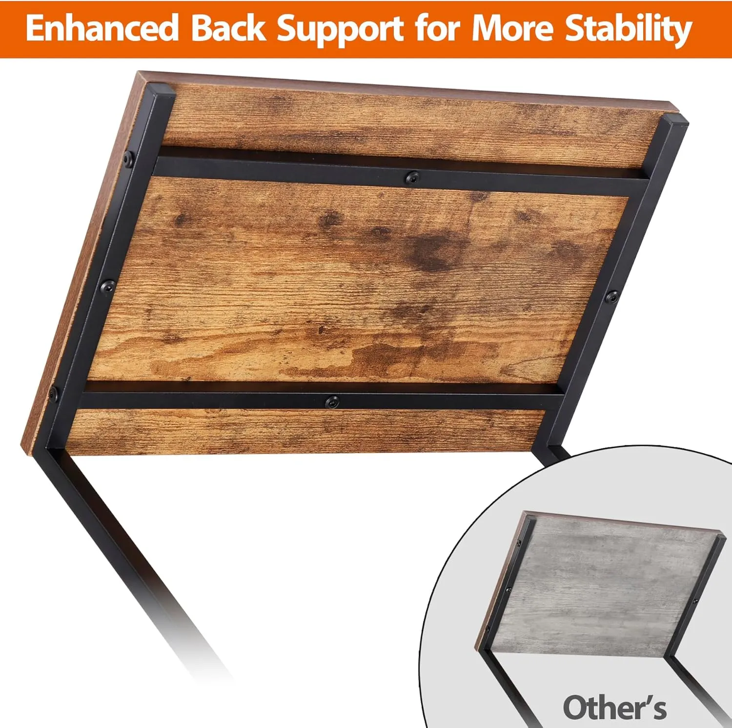 ZENY™ Nesting Side Tables Set of 3 Industrial C Shaped End Table Set Stackable Coffee Table Heavy Duty Metal Frame